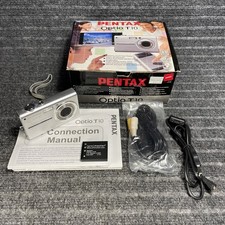 Pentax Optio T10 6MP Digital Camera Box  Accessories Bundle for Parts or Repair