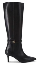 KURT GEIGER BOOTS 40/9 KENSINGTON Flexi Knee High Black Leather NEW DISPLAY