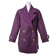 Miss Dior Vintage Switched Material Over Coat With Logo Button Used CYHE-0