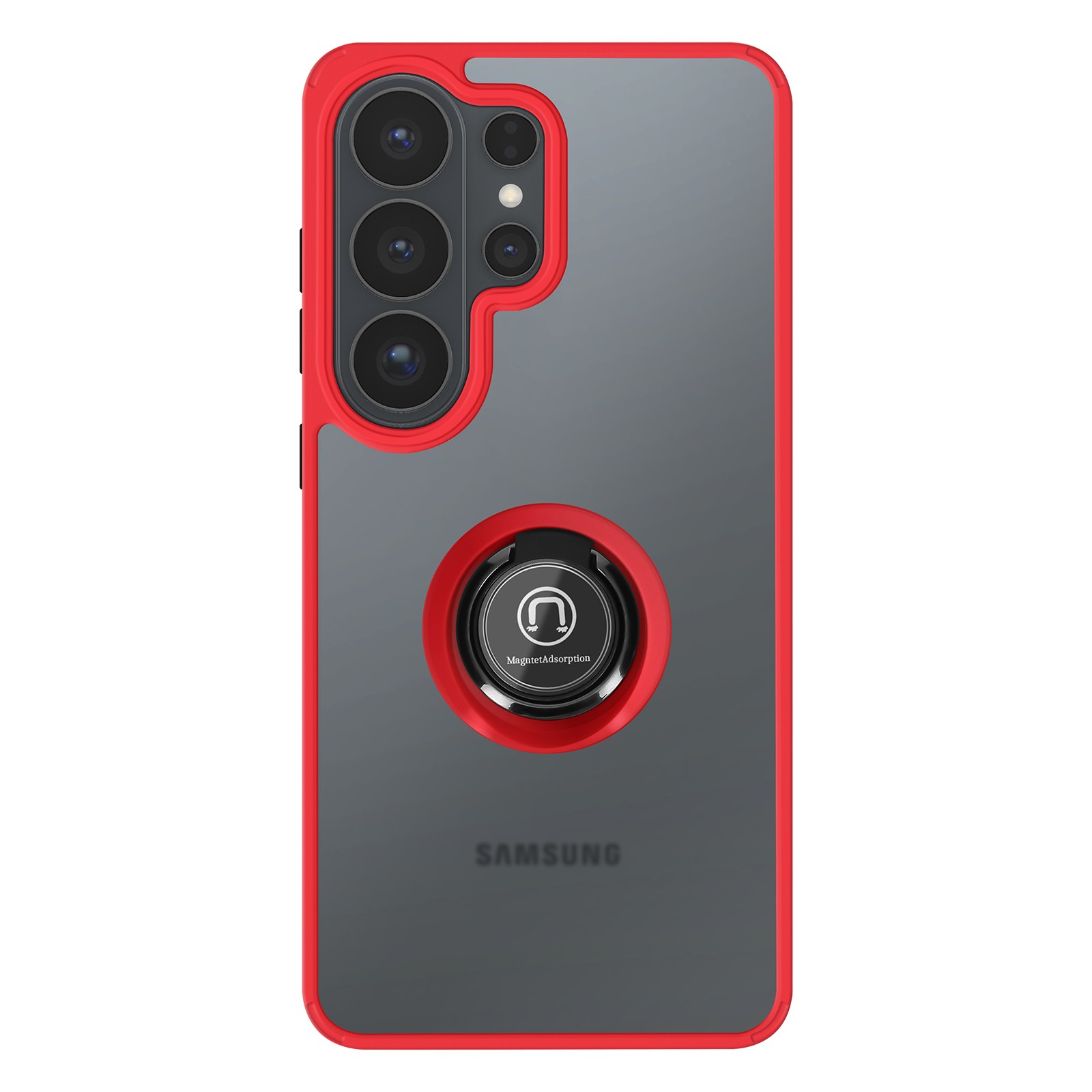 Coque Galaxy S26 Ultra Avizar avec anneau support et fixation magnétique rouge