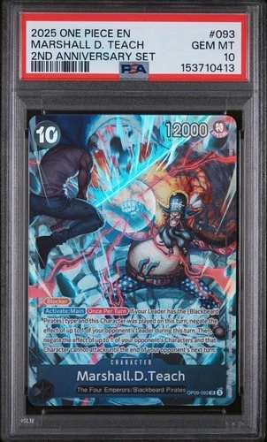 One Piece 2025 Marshall D. Teach 2nd Anniversary Set OP09-093 Promo ENG PSA 10💎