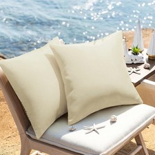 "18"" x 18"" Pack of 2 Outdoor Waterproof Pillow Covers Set of 2 Patio Lumbar