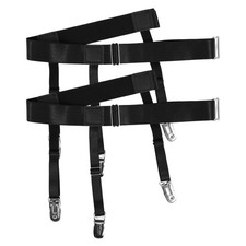 2 Pcs Adjustable Shirt Holders Elastic Sleeve Garters Suspenders Belt
