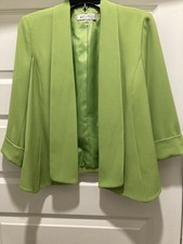 Chartreuse key Lime Blazer By Kasper 3/4 Sleeves Size 8