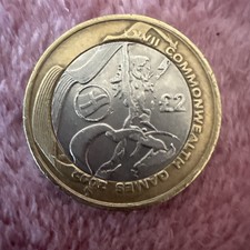 Rare 2002 Commonwealth Games ENGLAND Flag £2 Two Pound Coin