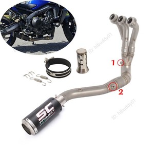 Full System for Yamaha MT-09 XSR900 Tracer 9 2024 2025 Exhaust Muffler Pipe Tips