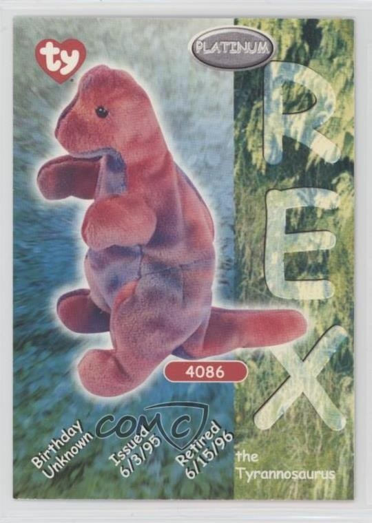 1999 Ty Beanie Babies Platinum Edition Rex the Tyrannosaurus #4086 1b9b