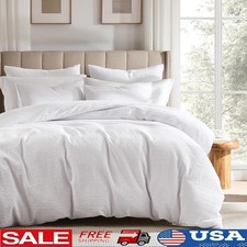 Cotton Waffle Duvet Cover Set King Soft Plush Breathable Comfortable Gift New