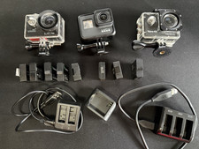 Go Pro Hero7 Black + 2 weitere Action Cams mit Zubehörpaket Akkus Tasche 4K