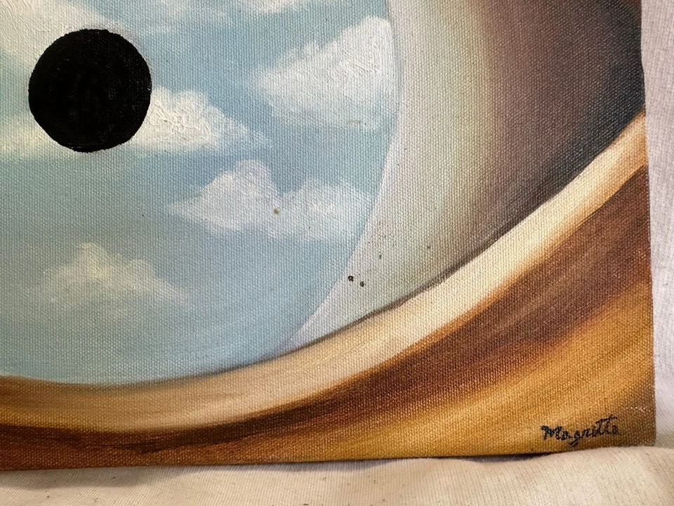 Pintura RENÉ MAGRITTE óleo sobre lienzo firmada estampada vintage Foto 2 de 4