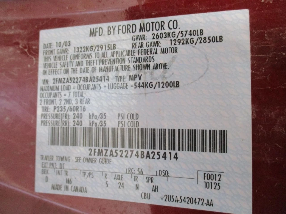 Driver Front Window Regulator Electric Fits 04-07 FREESTAR 1687437 Foto 4 de 4