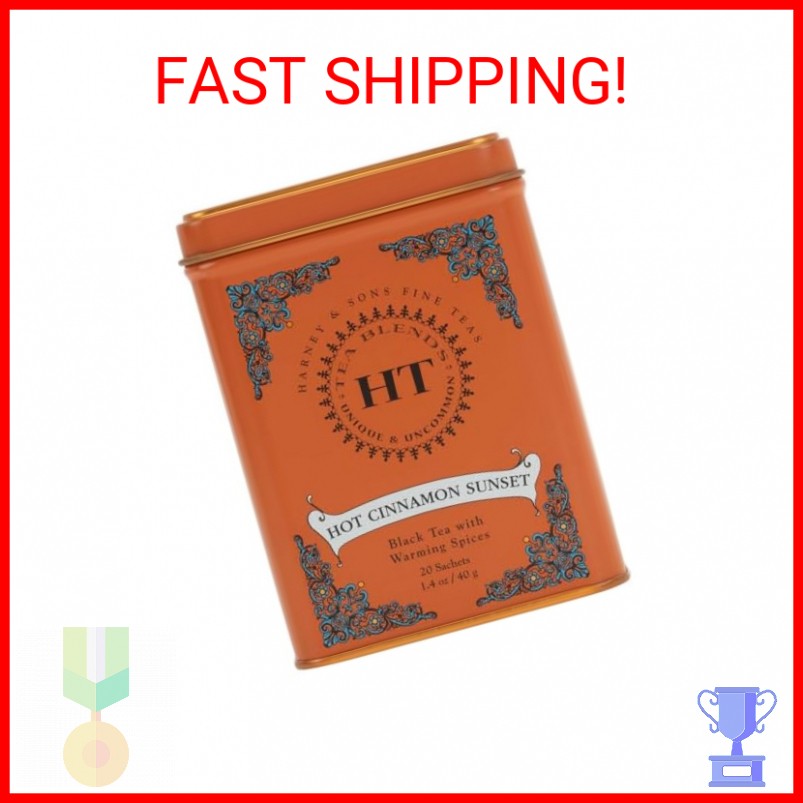 Harney & Sons Caffeinated Hot Cinnamon Sunset Black Tea with Orange and Cloves T
