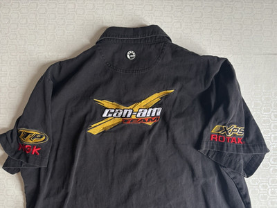 Team Can-Am Button Down Shirt Men XL XPS Rotak Work Wear Shop Shirt Black