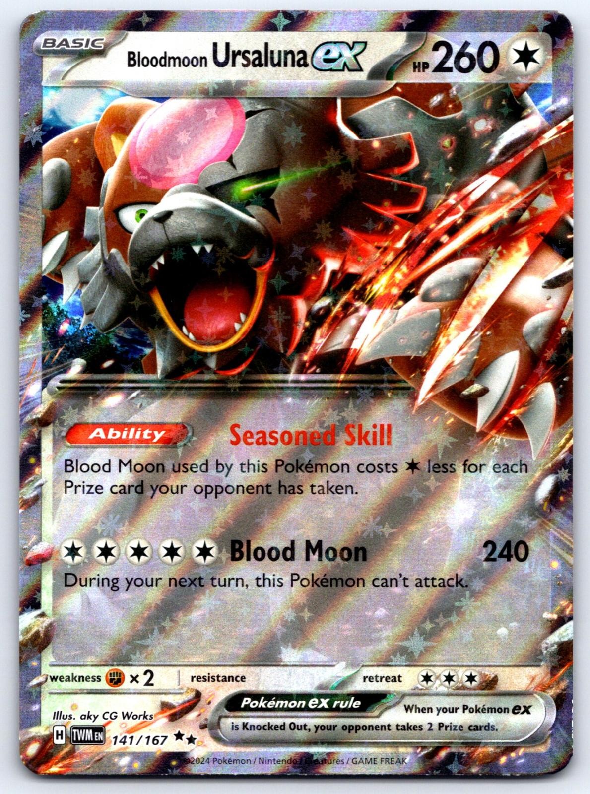 Bloodmoon Ursaluna ex 141/167 TWM Twilight Masquerade Pokemon Holo NM
