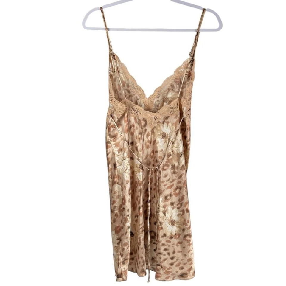 Conjunto de 2 batas de vestir sin mangas vintage beige guepardo floral dinastía California S/M Foto 4 de 4