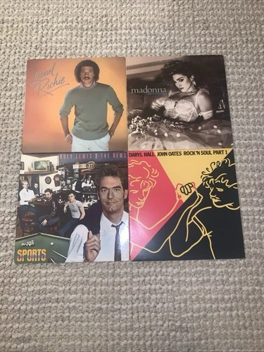 Madonna Virgin Lionel Hall Oates Huey Lewis Sports Vinyl Record Lot VG/VG+ & Bet