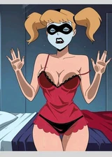 2.5x3.5" Premium Photo Print ACEO Card American Waifu, Harley Quinn, DC Animated