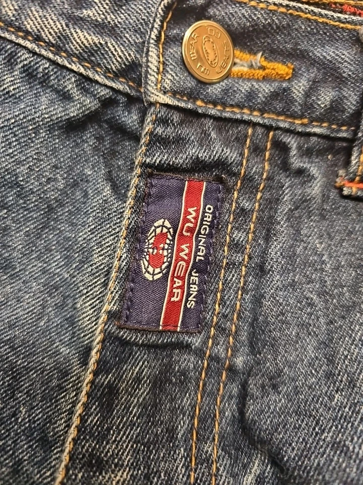 Vintage Wu Wear Denim Embroidered Hip Hop Shorts Size 8 Boys 90's - Image 4 of 4