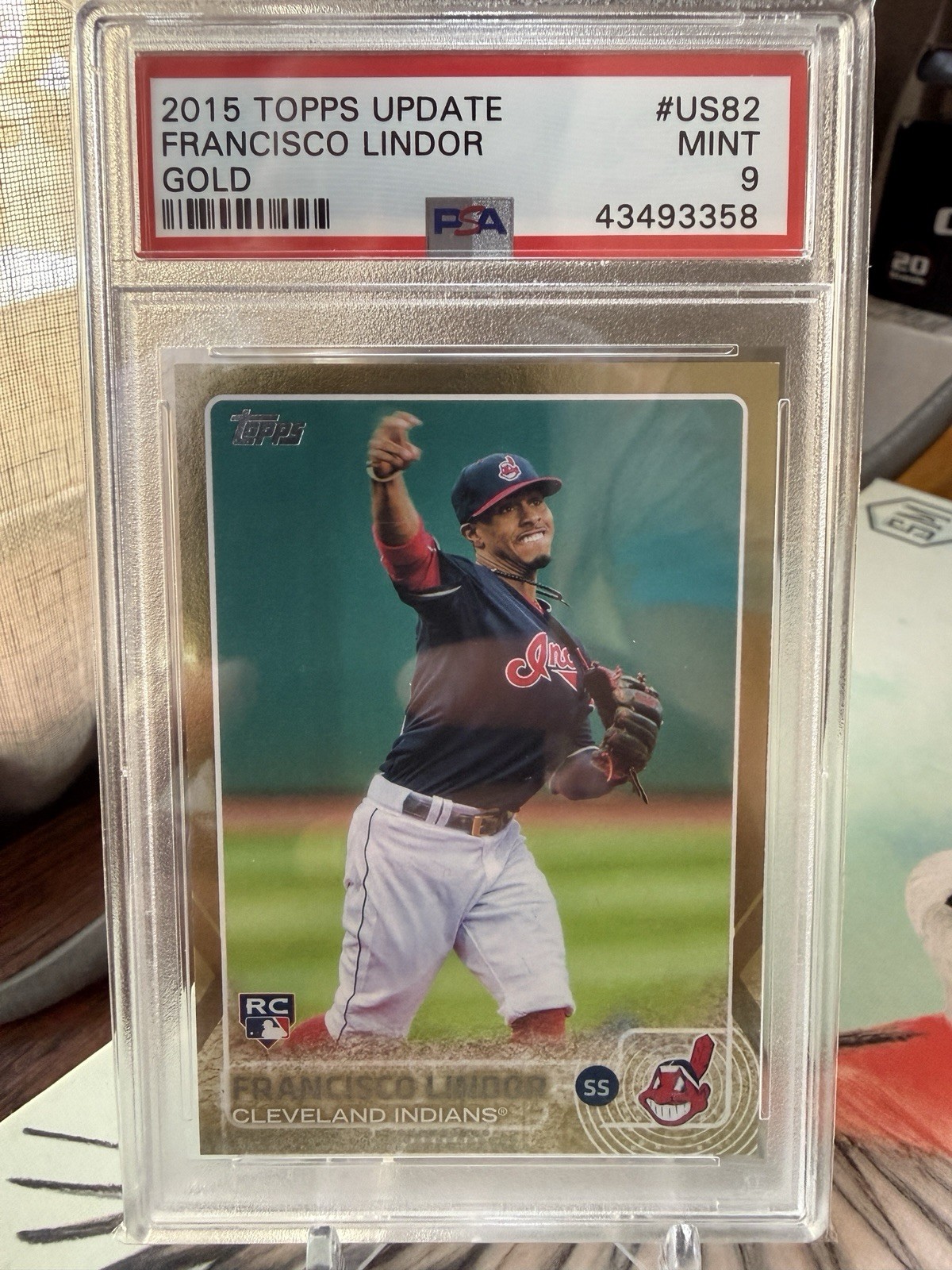 Francisco Lindor 2015 Topps Update Series #US82 Gold /2015 PSA 10 Rookie RC