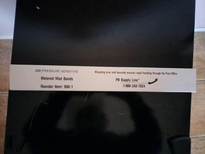#ad Pitney Bowes Metered Mail Bands 250 Pressure Sensitive item # 950 1 $15.00