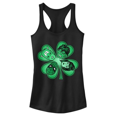 Junior's Marvel St. Patrick's Day Hero Four-Leaf Clover Racerback Tank Top
