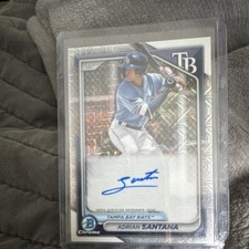 Bowman 2024 Chrome Adrian Santana Autograph Insert BMA-AS Tampa Bay Rays