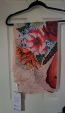 Anuschka Floral Chiffon Oblong Scarf NWT