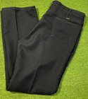 Dark navy blue vintage Wrangler Wrancher 40 x 34 bootcut jeans with back pocket and brown leather Wrangler patch on waistband.