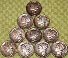 Group of Ten Mercury Dimes - Higher Grade