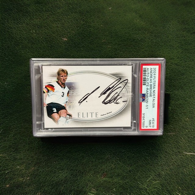 2024 Futera Nostalgie Elite Andreas Brehme On-Card Auto Rainbow 1/1 PSA Mint 9