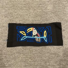 Vintage Guna Mola Toucan Bird Panel Handcrafted Reverse Appliqué Panama Folk Art