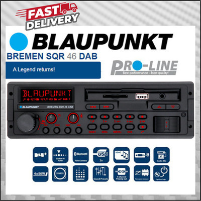 BLAUPUNKT BREMEN SQR 46 DAB / RETRO SINGLE DIN CAR RADIO W/ BLUETOOTH, USB, DAB+
