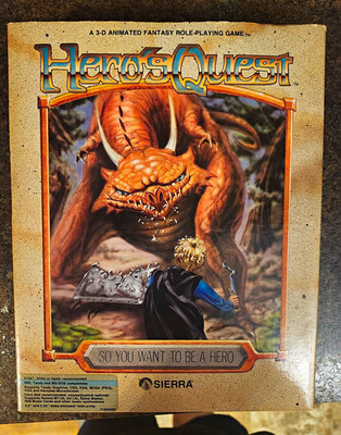 Sierra Hero's Quest PC 1990 3-D Animated Fantasy Role-Playing Game