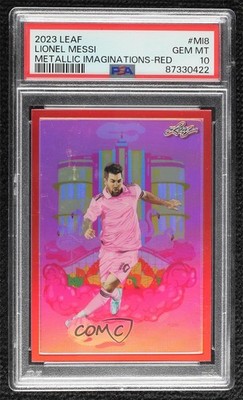 2023 Leaf Metallic Imaginations Red 19/199 Lionel Messi by Mick Limon #MI-8 1i9m