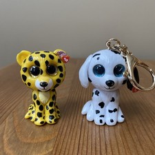 TY Beanie Boos Mini Boo 2" Figures SPECKLES Leopard & FETCH Dalmatian Keychain