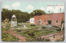 Iola Kansas Electric Park Scenic Grounds Fountain Pavilion Early 1900s Postcard
