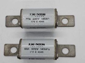 Lot of 2 - LK-NES 170-E-4345 500V 50A HIGH-SPEED LOW-LOSS FUSE [1ES1-5]