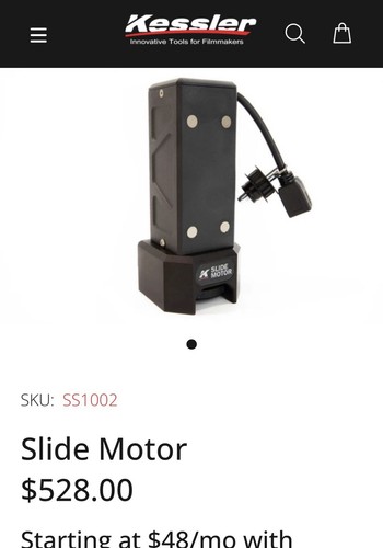 Kessler Crane Second Shooter Slider Motor used w/ Belt and Pulley/Gears!