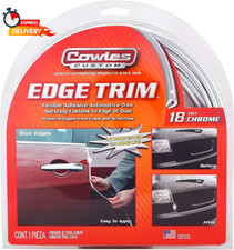 Cowles Custom - Enhanced 18Ft Chrome U-Channel Edge Guard Trim, 18Feet Rubber Bu