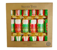 6 Christmas Holiday Crackers Santa Claus Design from Silver Tree New in Box