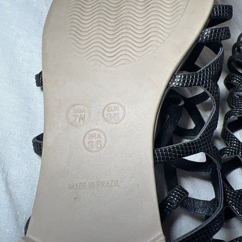 Office Sandals Black Strappy Gladiator Flat Size 5 New - Picture 16 of 16
