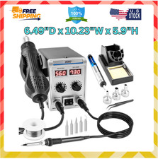 8586D 2 In 1 Soldering Station, SMD Hot Air Rework Station LED Dual Digital Disp