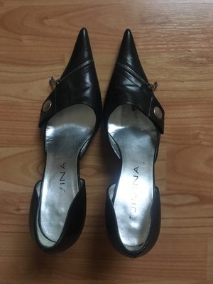 Schuhe schwarz Pumps halbhoher Absatz Gr.35