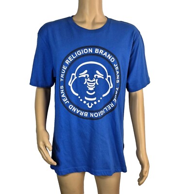 True Religion T-Shirt Men's Size 2XL Blue 100% Cotton Short