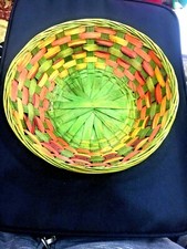 Vintage Hand Woven primitive Buttocks basket Wicker Rattan Decor Easter Folk