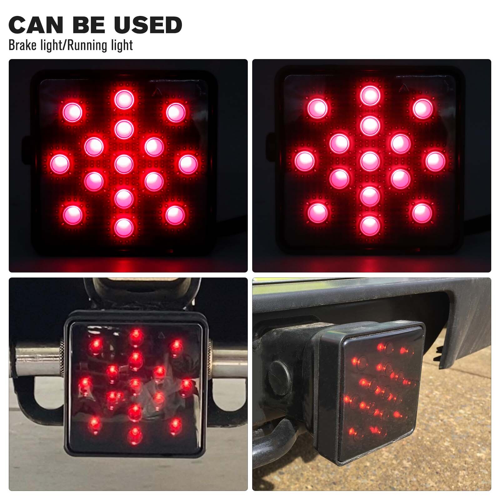 For Toyota Tundra Trailer 2'' Tow Hitch Cover Light Brake DRL