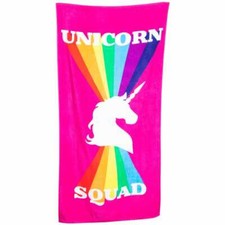 Rainbow Unicorn Bath Or Beach Towel 30 Wide x 60 Long ,Very Pretty-New With Tag