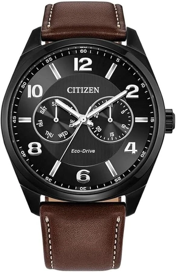 Citizen Men's Eco-Drive Black Dial Leather Band Watch - AO9028-07E ($425 MSRP)
