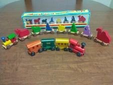 Vintage Cross Nativity Toy Train Set With Box