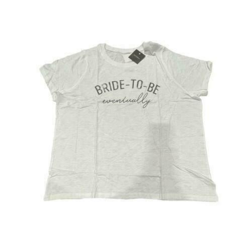 Women's Plus Size Bride-to-Be Eventually Short Sleeve Graphic T-Shirt - White 1X - Picture 1 of 2